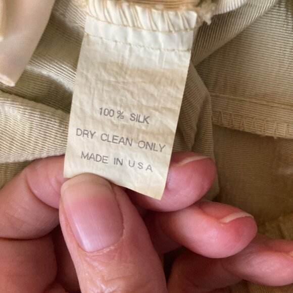 Womens Jackie Loves John Silk Wide Leg Crop Pants Light Green XL USA - Picture 8 of 9